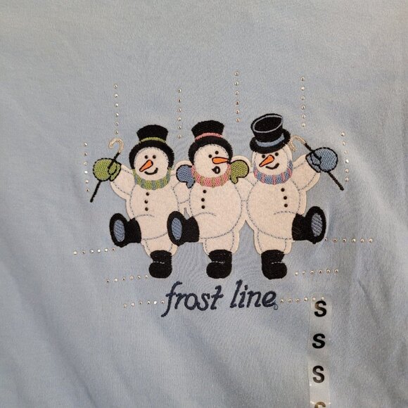 Vintage Frosty Snowman Shirt Womens S Blue M&C Sportswear Christmas Top NWT - Picture 3 of 9